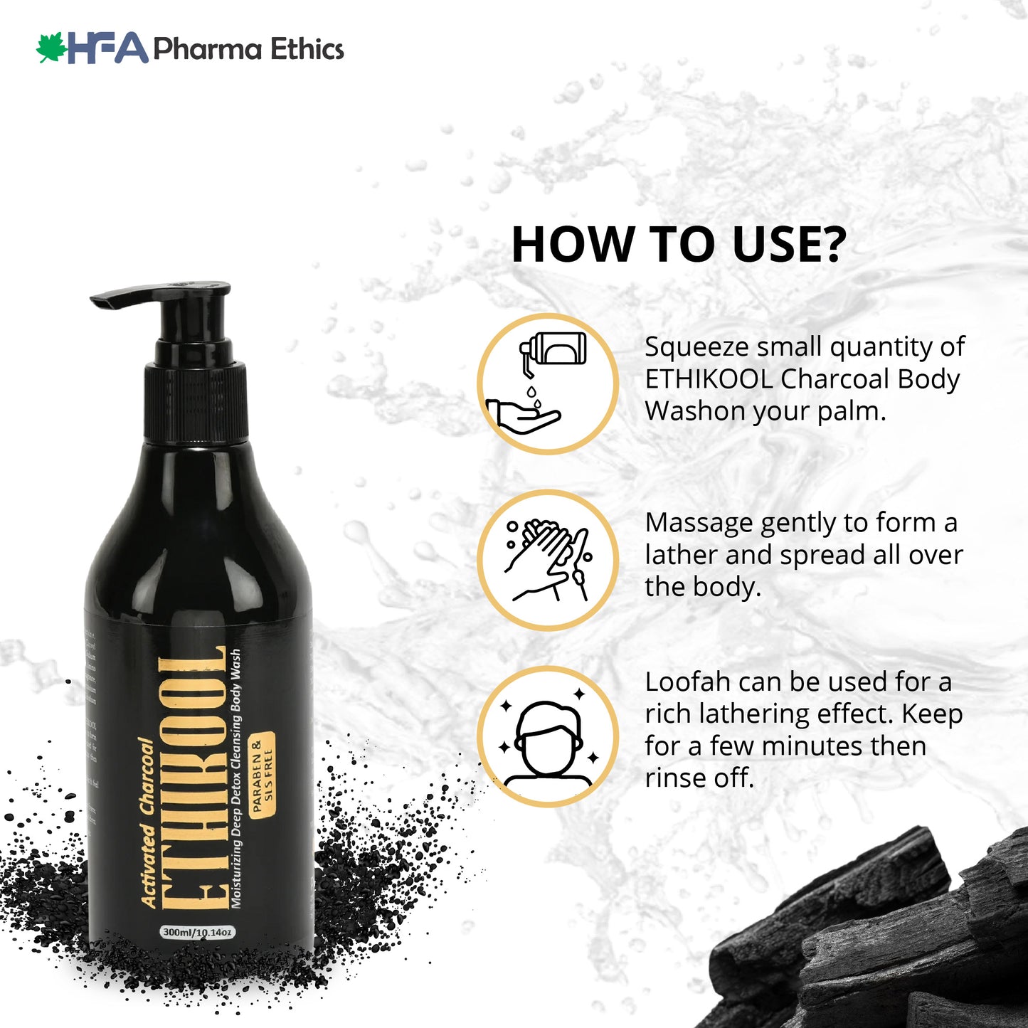 Ethikool Activated Charcoal Body Wash